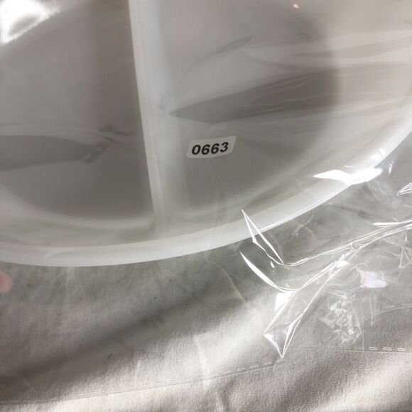 Vintage Oval Glasbake Green Crazy Daisy Divided Serving Dish 12” - Picture 7 of 7